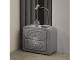 Shelyn Gray/Chrome Nightstand - Ornate Home
