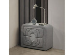 Shelyn Gray/Chrome Nightstand - Ornate Home