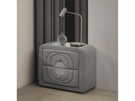 Shelyn Gray/Chrome Nightstand - Ornate Home