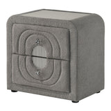 Shelyn Gray/Chrome Nightstand - Ornate Home