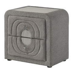 Shelyn Gray/Chrome Nightstand - Ornate Home