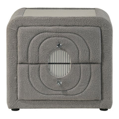 Shelyn Gray/Chrome Nightstand - Ornate Home