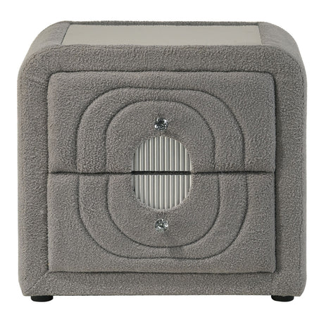 Shelyn Gray/Chrome Nightstand - Ornate Home