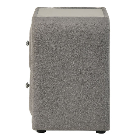 Shelyn Gray/Chrome Nightstand - Ornate Home