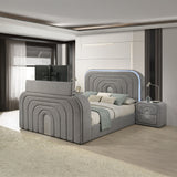 Shelyn Gray/Chrome Nightstand - Ornate Home