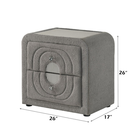 Shelyn Gray/Chrome Nightstand - Ornate Home