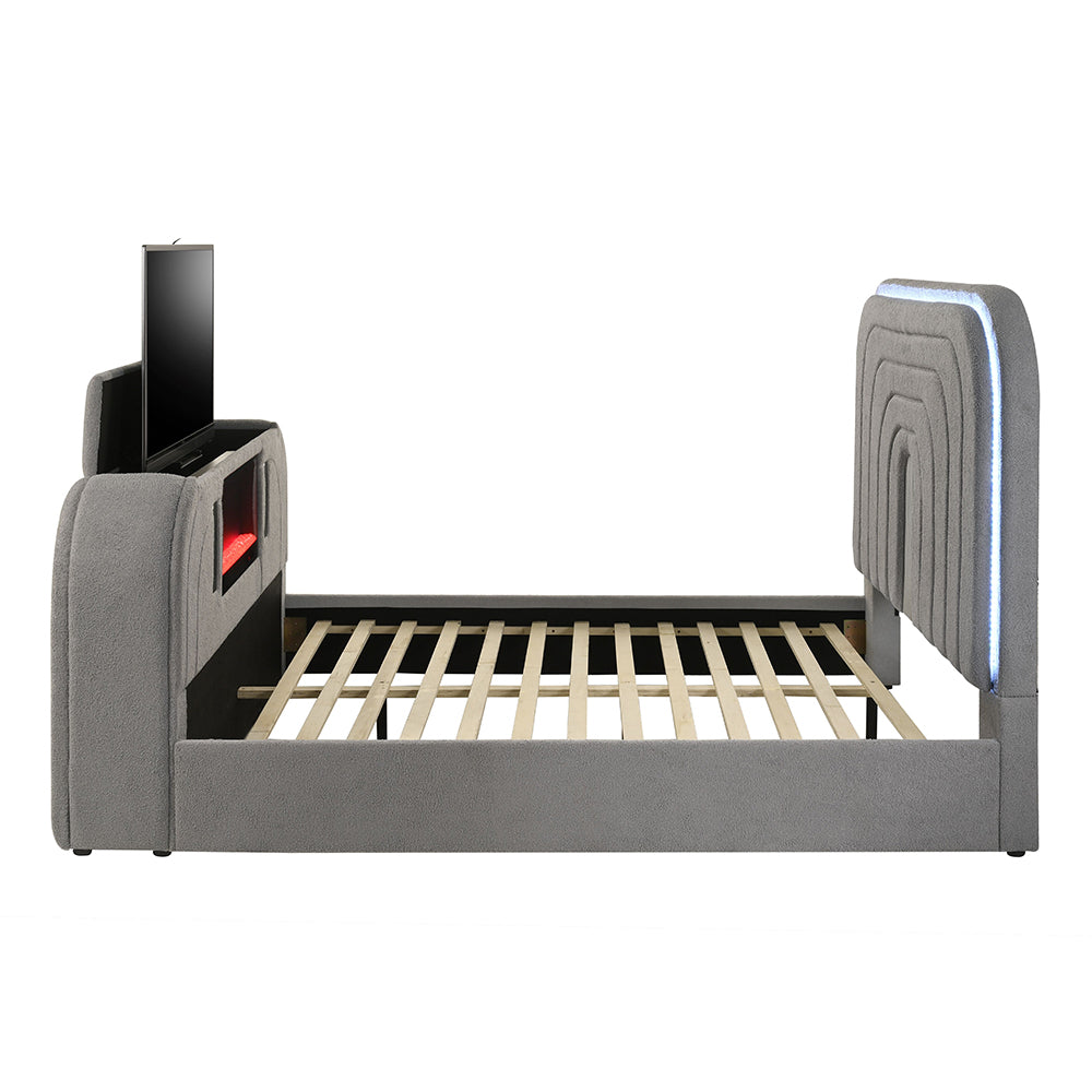 Shelyn Gray/Chrome Queen Bed - Ornate Home