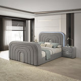 Shelyn Gray/Chrome Queen Bed - Ornate Home