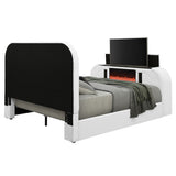 Shelyn White/Chrome Eastern King Bed - Ornate Home
