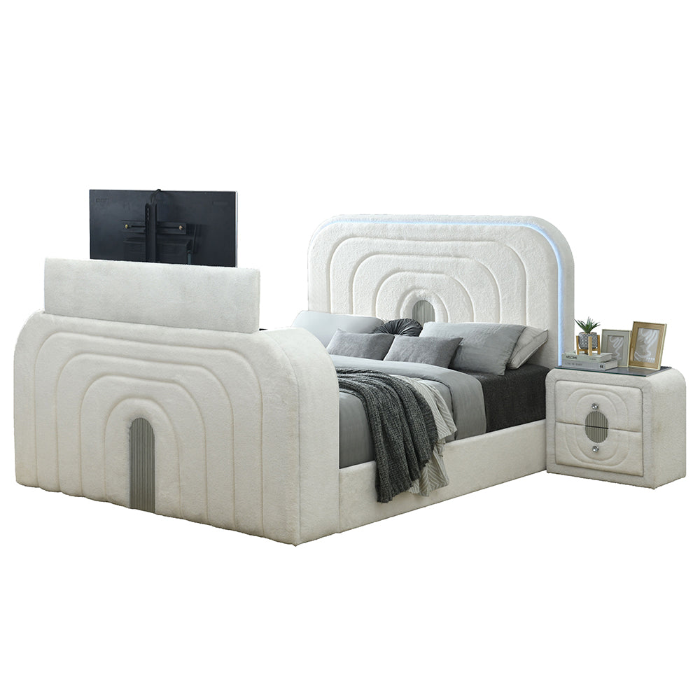 Shelyn White/Chrome Eastern King Bed - Ornate Home