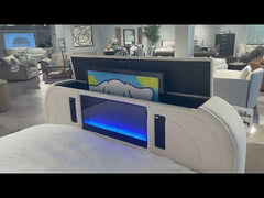 Shelyn White/Chrome Eastern King Bed - Ornate Home