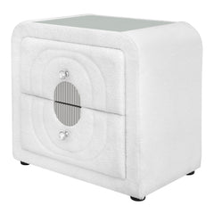 Shelyn White/Chrome Nightstand - Ornate Home