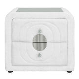 Shelyn White/Chrome Nightstand - Ornate Home