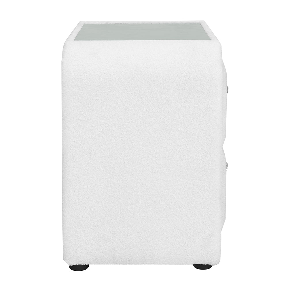 Shelyn White/Chrome Nightstand - Ornate Home