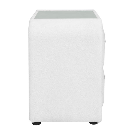 Shelyn White/Chrome Nightstand - Ornate Home