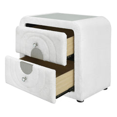 Shelyn White/Chrome Nightstand - Ornate Home