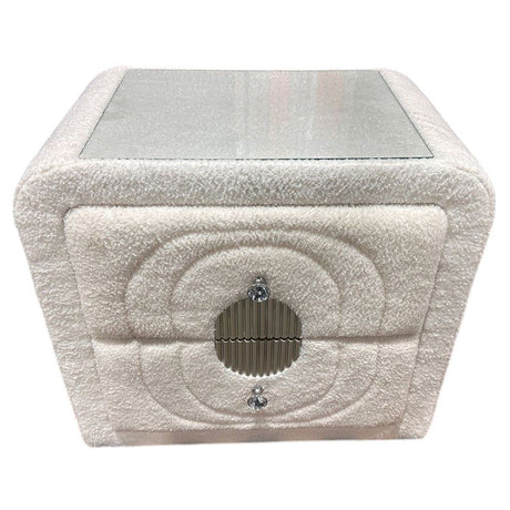 Shelyn White/Chrome Nightstand - Ornate Home