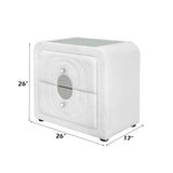 Shelyn White/Chrome Nightstand - Ornate Home