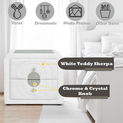 Shelyn White/Chrome Nightstand - Ornate Home