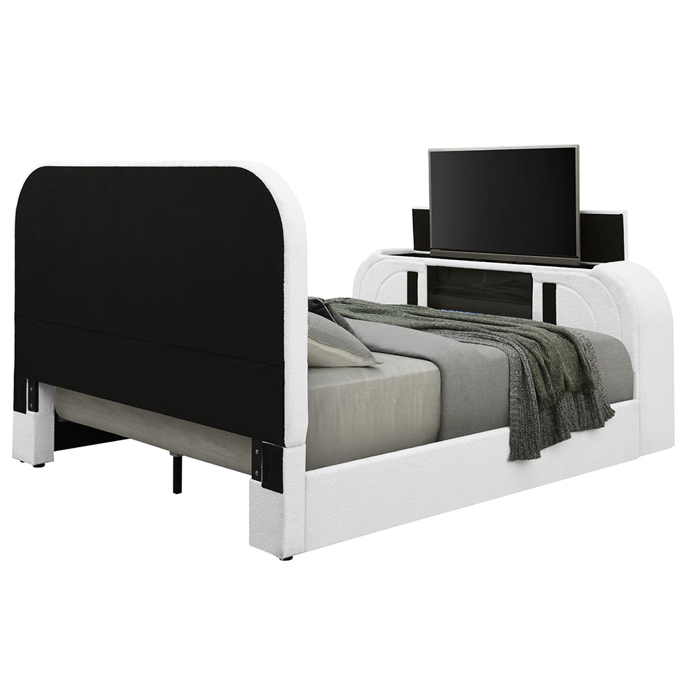 Shelyn White/Chrome Queen Bed - Ornate Home