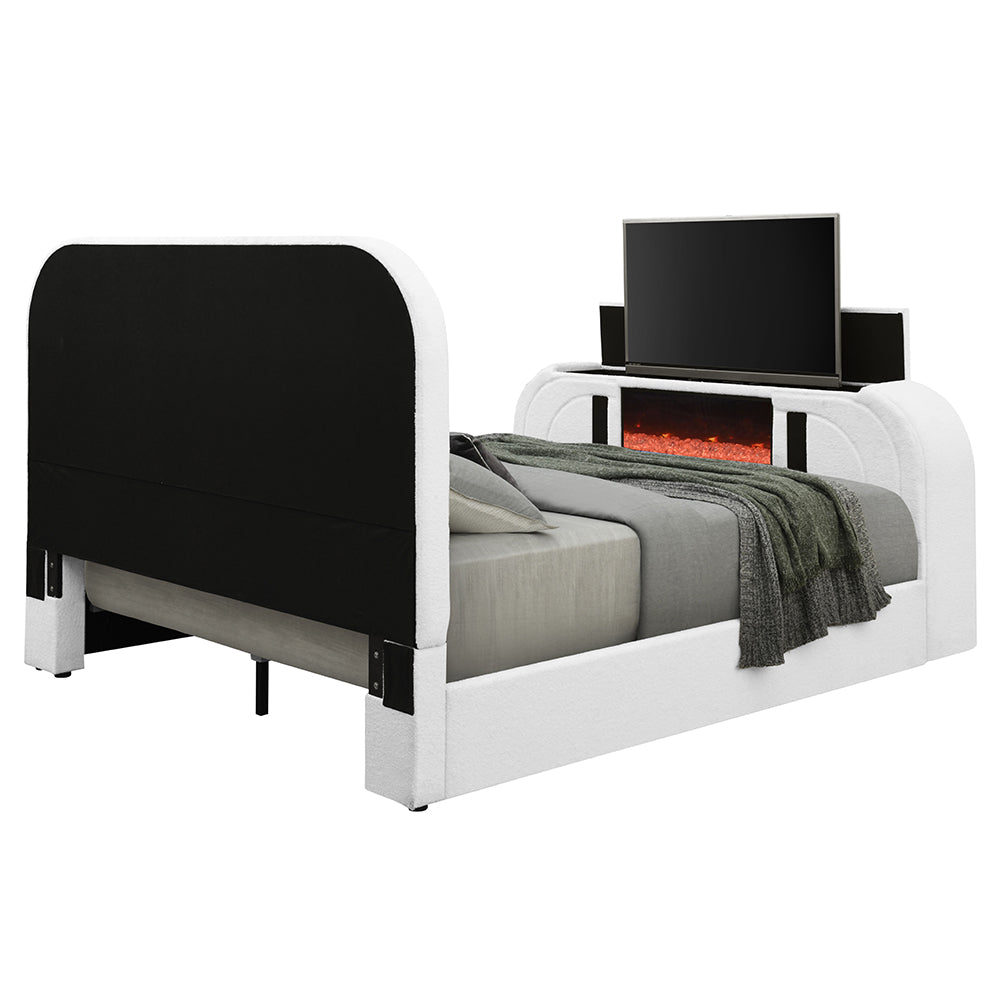 Shelyn White/Chrome Queen Bed - Ornate Home
