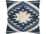 Shepardsville Navy Kilim Geometric Throw Pillow - Ornate Home