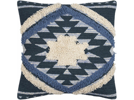 Shepardsville Navy Kilim Geometric Throw Pillow - Ornate Home