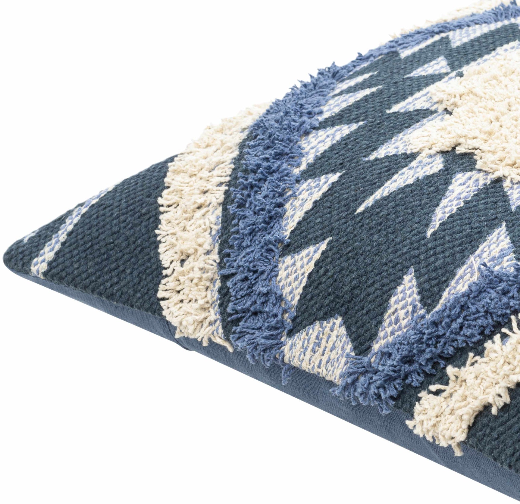 Shepardsville Navy Kilim Geometric Throw Pillow - Ornate Home