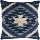 Shepardsville Navy Kilim Geometric Throw Pillow - Ornate Home