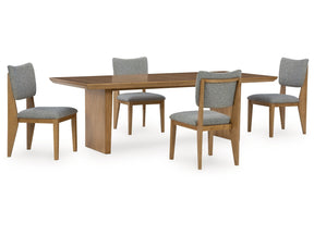 Sherbana Light Brown Dining Table w/4 Chairs - Ornate Home