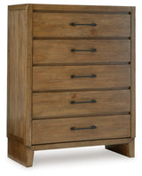 Sherbana Light Brown Five Drawer Chest (Online Special Price) - Ornate Home
