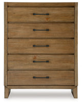 Sherbana Light Brown Five Drawer Chest (Online Special Price) - Ornate Home