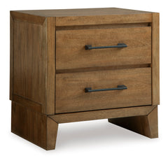 Sherbana Light Brown King Panel Bed with Mirrored Dresser and Nightstand - Ornate Home