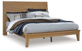 Sherbana Light Brown Queen Panel Bed, Dresser and Mirror (Online Special Price) - Ornate Home