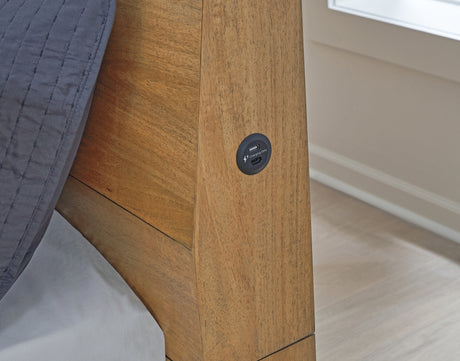 Sherbana Light Brown Queen Panel Bed - Ornate Home