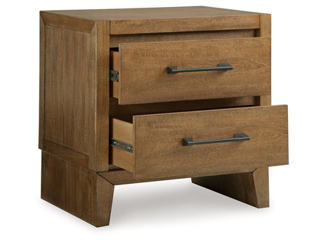 Sherbana Light Brown Two Drawer Nightstand - Ornate Home