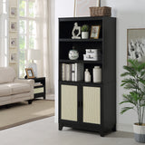 Sheridan 4-Piece Set: Bookcase, TV Stand, Sideboard, End Table in Black - Ornate Home