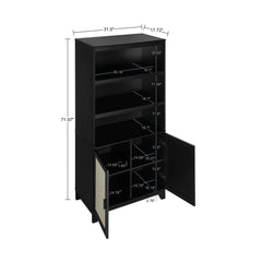 Sheridan 4-Piece Set: Bookcase, TV Stand, Sideboard, End Table in Black - Ornate Home