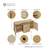 Sheridan 4-Piece Set: Bookcase, TV Stand, Sideboard, End Table in Nature - Ornate Home