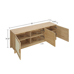 Sheridan 4-Piece Set: Bookcase, TV Stand, Sideboard, End Table in Nature - Ornate Home