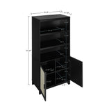 Sheridan Bookcase Cabinet in Black (set of 2) - Ornate Home