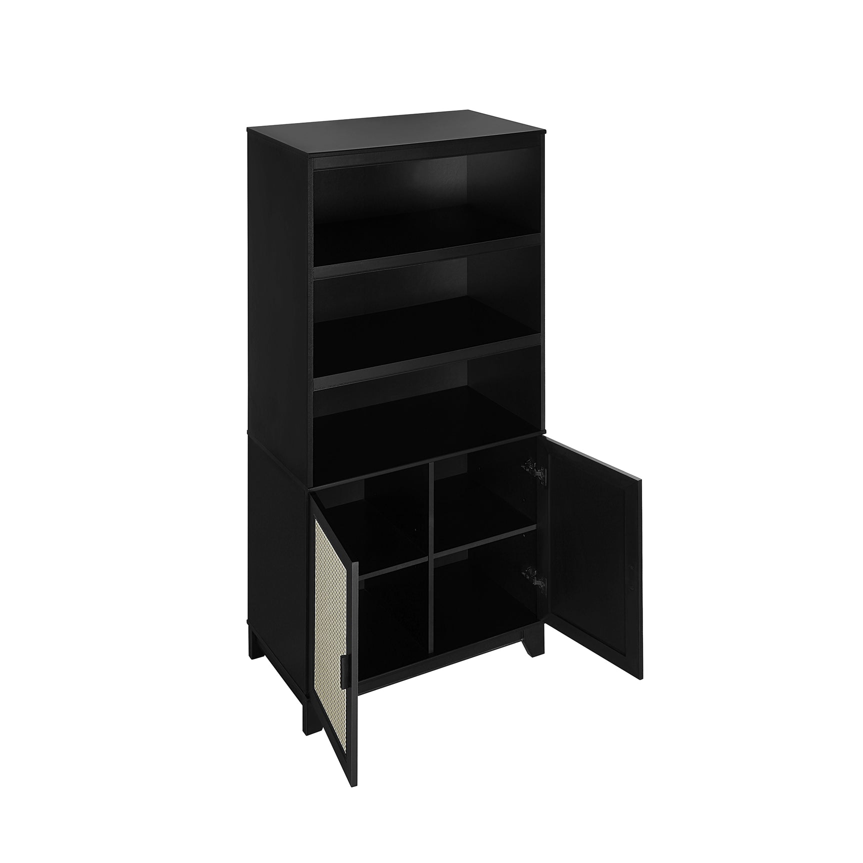 Sheridan Bookcase Cabinet in Black (set of 2) - Ornate Home