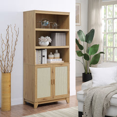 Sheridan Bookcase Cabinet in Nature - Ornate Home
