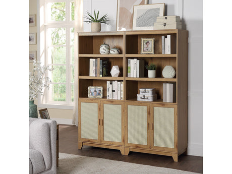 Sheridan Bookcase Cabinet in Nature (set of 2) - Ornate Home