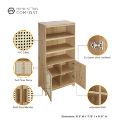 Sheridan Bookcase Cabinet in Nature (set of 2) - Ornate Home