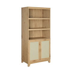 Sheridan Bookcase Cabinet in Nature (set of 2) - Ornate Home