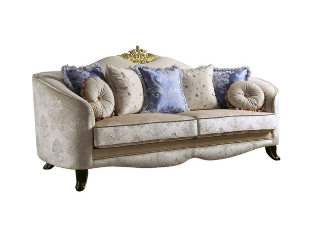 Sheridan Cream Fabric Sofa w/7 Pillows - Ornate Home