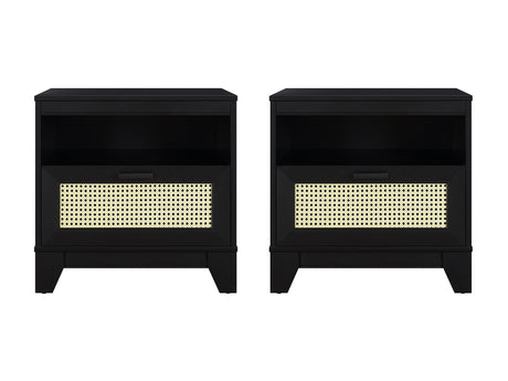 Sheridan Nightstand in Black (set of 2) - Ornate Home