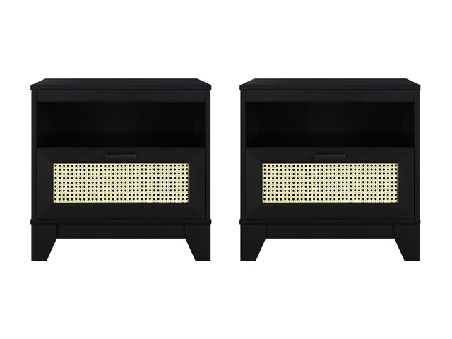 Sheridan Nightstand in Black (set of 2) - Ornate Home