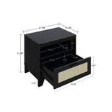 Sheridan Nightstand in Black (set of 2) - Ornate Home